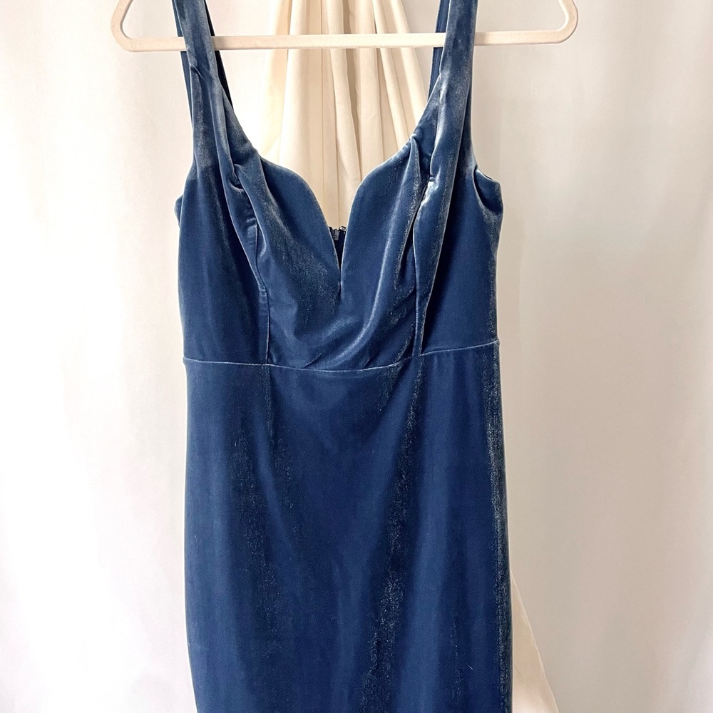 Express French Blue Velvet Cocktail Dress
